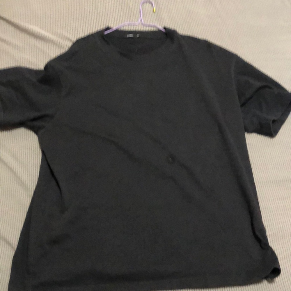 Men's black shirt slim T-shirt